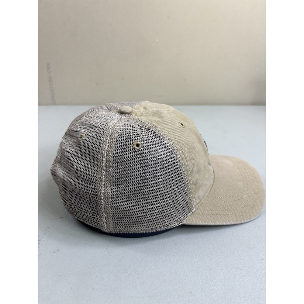 Carhartt Hat Snap-back Baseball Cap Tan Mesh Back Canvas Center Logo Workwear - Picture 5 of 8
